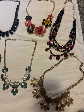 Assorted Women’s Statement Necklaces - Red, Teal, Black, Pink, Gold